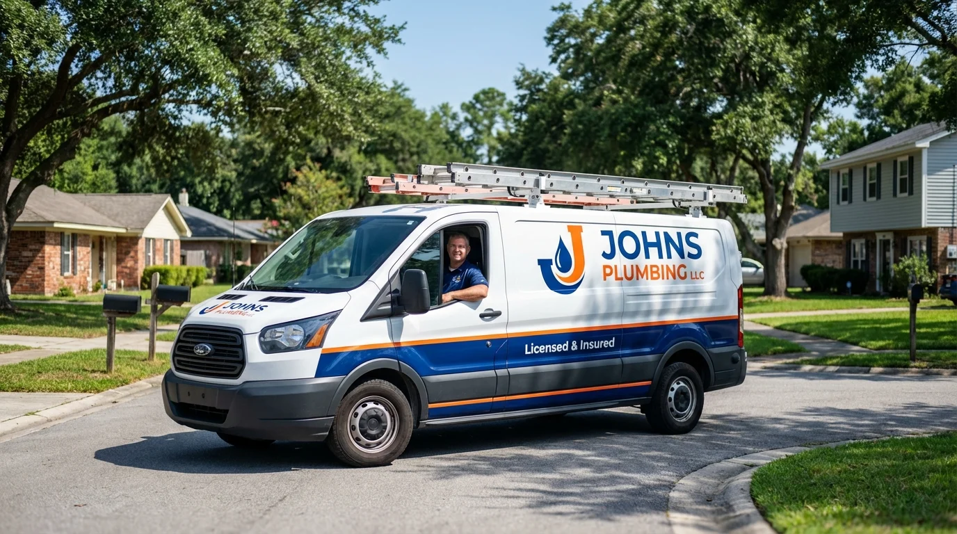 Johns Plumbing LLC service van in Highland Park, IL