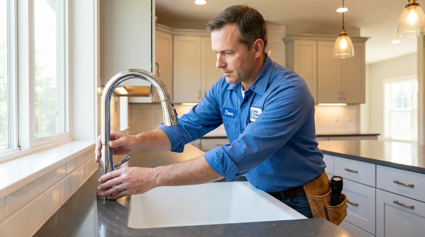 Kitchen faucet installation by Johns Plumbing LLC in Highland Park